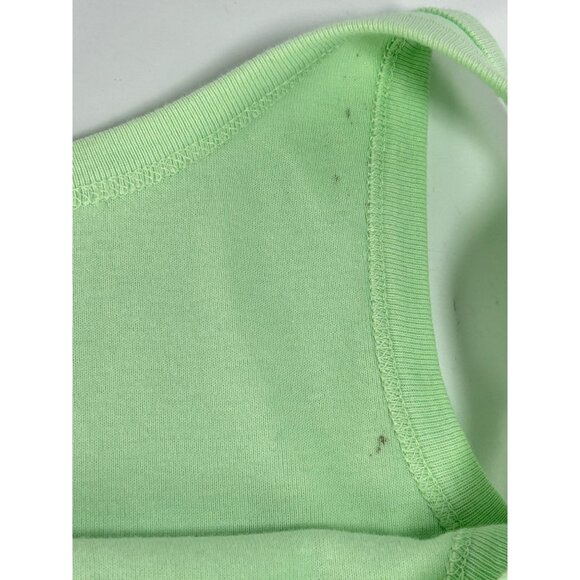 BILLABONG Hello Summer Crop Tank Top Sz S Mint Green Yellow Graphic 100% Cotton - Picture 11 of 12